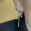 Silver mini 5 ring hoop earrings