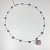 Pastel purple bubble heart amethyst gemstone necklace