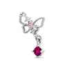 Pink silver butterfly drop piercing