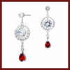 Red full moon drop earrings