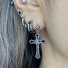 Blackline silver hoop earrings