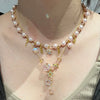 Pink Star drop bead necklace