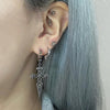 Chrome cross hoop earrings