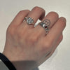 Clear heart melt sterling silver ring (pre-order only)