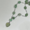 Green pastel agate star heart necklace