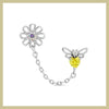 Floral bee double chain piercing