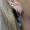 Holographic double purple earrings