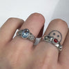Aqua gemstone antique sterling silver ring (pre-order only)