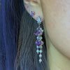Purple pearl drop earrings