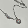 Holographic heart butterfly chain necklace