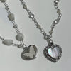 White heart butterfly quartz gemstone necklace