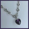 Deep purple drop amethyst gemstone necklace