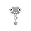 Baby blue chrome star drop piercing