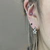 Double star hoop earrings