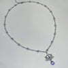 Purple angel crystal drop heart sun necklace and earrings set(10% off)