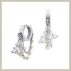 Butterfly pearl chain hoop earrings