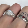 Heart moonstone gemstone sterling silver melt ring (pre-order only)