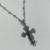 (Highly recommended) Fancy chrome cross shooting star necklace and earrings
