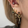Gold cupid heart mini drop earrings