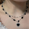 Black tourmaline chrome double necklace