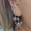 Pink heart thorn hoop earrings