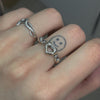 Sterling silver heart chain melt ring