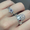 Purple star silver ring
