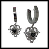 Black tourmaline and cupid heart necklace and earrings set