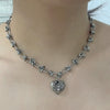Rope chain heart thorn necklace