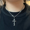 Reversible snake cross necklace