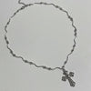 Heart down cross twist necklace