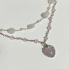 Baby pink layered gem necklace
