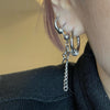 Silver mini 5 ring hoop earrings