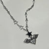 Heart angel star chain necklace