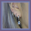 Holographic teddy bear hoop earrings