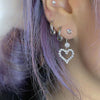 Classic rhinestone heart belly piercings and earrings