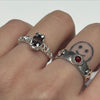Deep burgundy brown web sticky sterling silver ring (pre-order only)