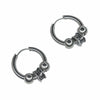 Vine swirl double ball hoop earrings