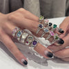 Deep burgundy brown web sticky sterling silver ring (pre-order only)
