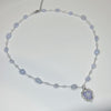 Baby blue heart glitter sapphire necklace