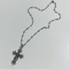 (Highly recommended) Fancy chrome cross shooting star necklace and earrings