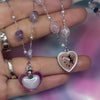 Pastel purple bubble heart amethyst gemstone necklace
