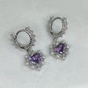 Purple heart thorn hoop earrings