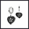 Angel hell chrome heart hoop earrings