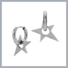 Silver shooting star hoop earrings
