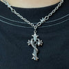 Reversible snake cross necklace