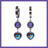 Holographic double purple earrings