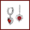 Red heart thorn hoop earrings