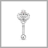 Heart key pearl straight piercing