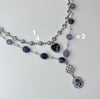 Deep purple drop amethyst gemstone necklace